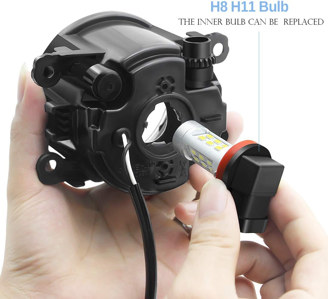 2in1 Angel Eye Fog Lights for Nissan 05-18 Frontier, 05-15 Xterra, 05-12 17-20 Pathfinder, 07-12 Sentra SE-R, 08-15 Armada, 10-19 NV200, 11-17 Leaf, LED Fog Lamp with Halo Ring DRL