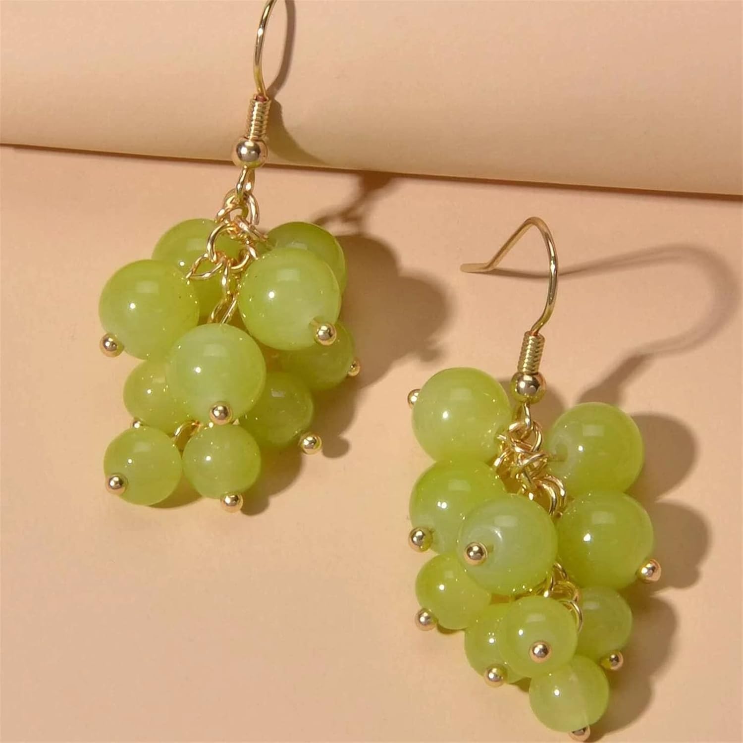 MALOYANVE 3D Grape Earrings for Women Unique Cute Fruits Dangle Drop Earrings Gold Plated Acrylic Summer Green Fruit Earrings Statement Charm Jewelry Gifts - Image 4