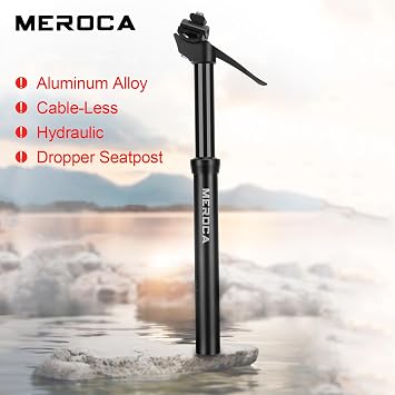 MEROCA Upgraded Speed Up 27.2mm/30.9mm/31.6mm Cable-Less Hydraulic Dropper Seatpost, 100mm/125mm Travel Dropper Post for MTB/E-Bike/Road Bike