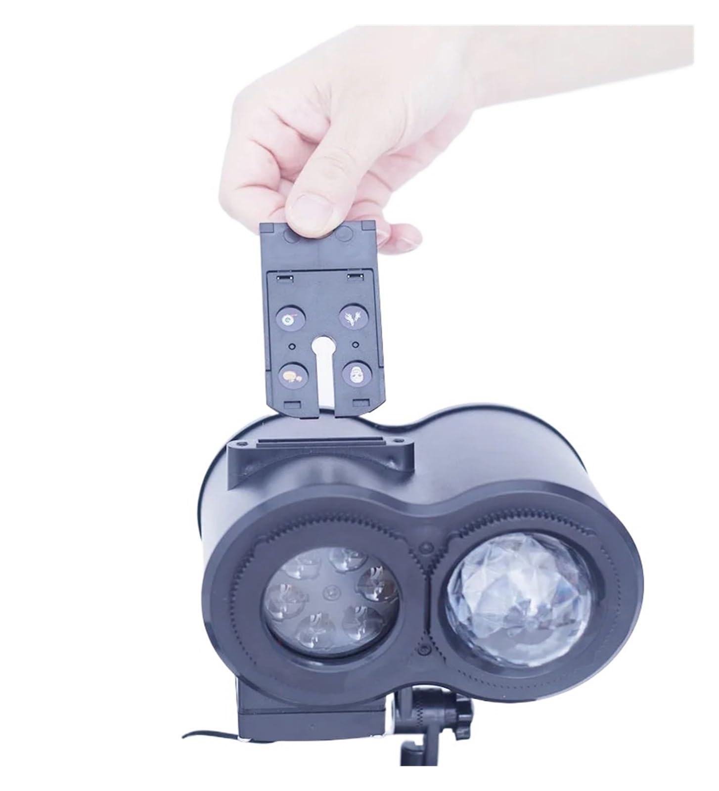 Lampe projecteur LED à Double cylindre avec motif d'eau, 16 motifs, décoration de nouvel an et de noël, lumières de cartes lumineuses, Halloween et noël