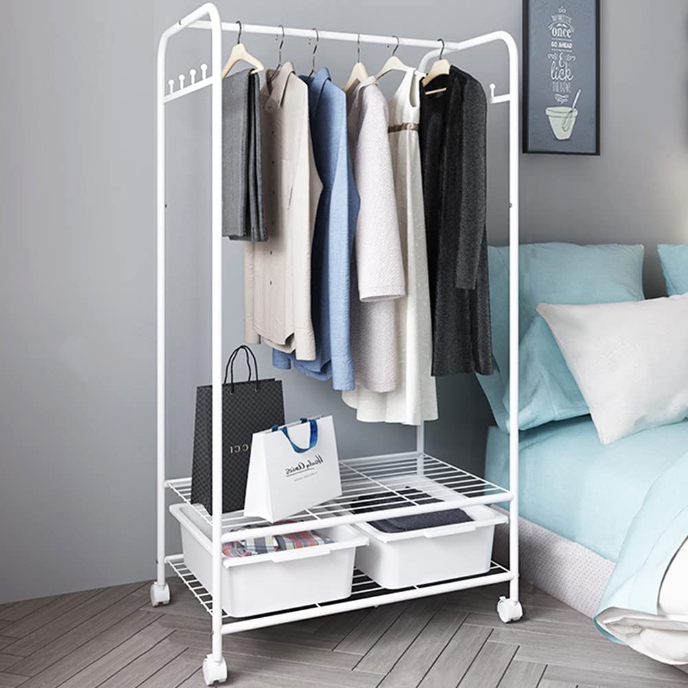 Portant à vêtements parfait pour l'entrée et la chambre avec bacs de rangement