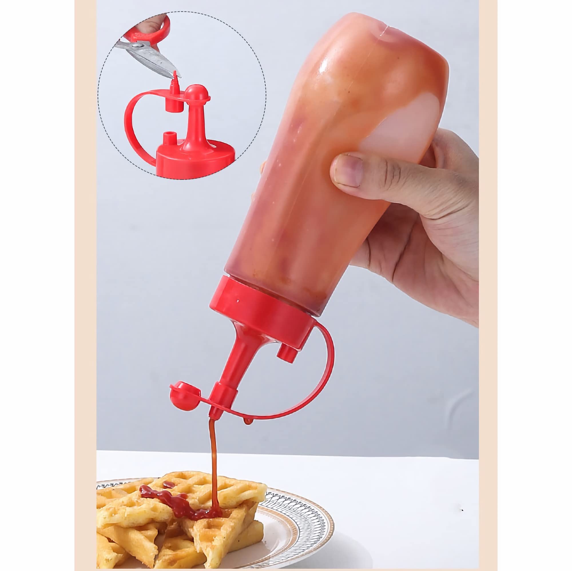 Bottiglie di plastica per condimenti da spremere, 6 dispenser for salsa di pomodoro, pratico contenitore in plastica trasparente for bottiglie di salsa da spremere, for cucina, ristorante domestico(Ye