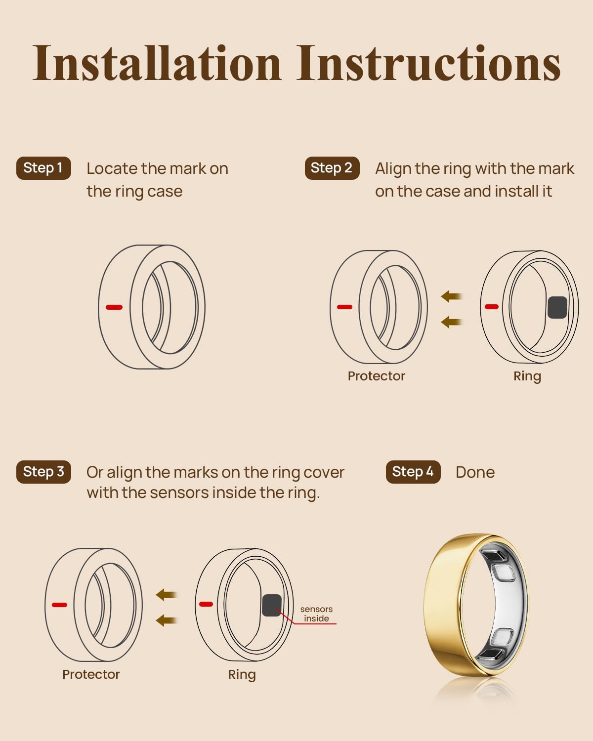 4 Pack Ring Cover Compatible with Oura Ring 5
