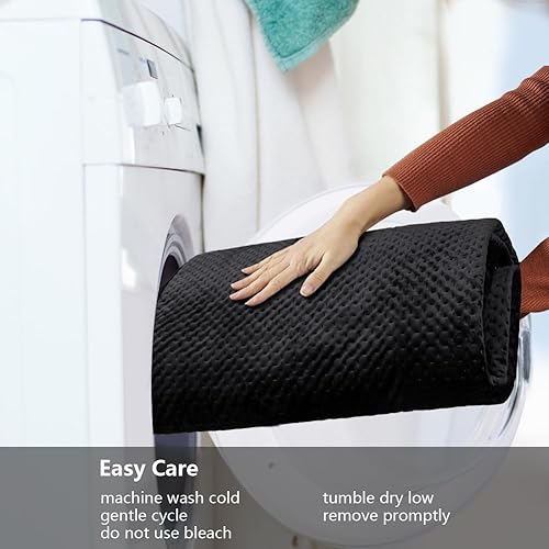 Miniatura 6 de STONECREST - Funda para silla reclinable, funda acolchada de terciopelo resistente al agua, se mantiene en su lugar (negrogris, sillón reclinable de