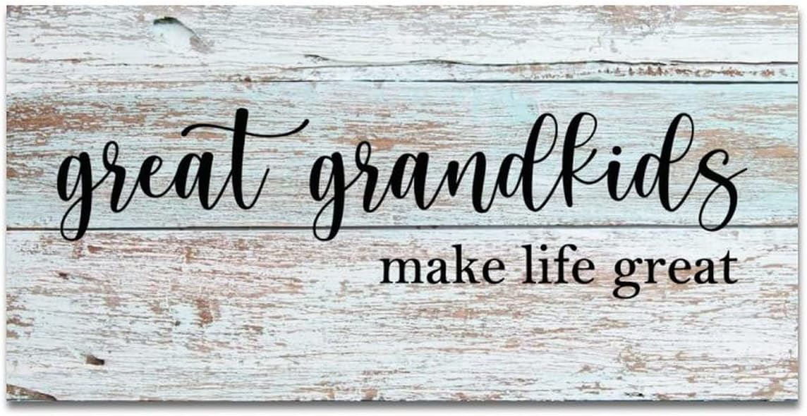 Great Grandkids Make Life Great Wooden Sign Bible Verse Wood Plaque Sign Funny Wall Plaque Retro Wall Art Hanging Decor For Home Room Office Garden Kitchen Housewarming Gift 6x12in