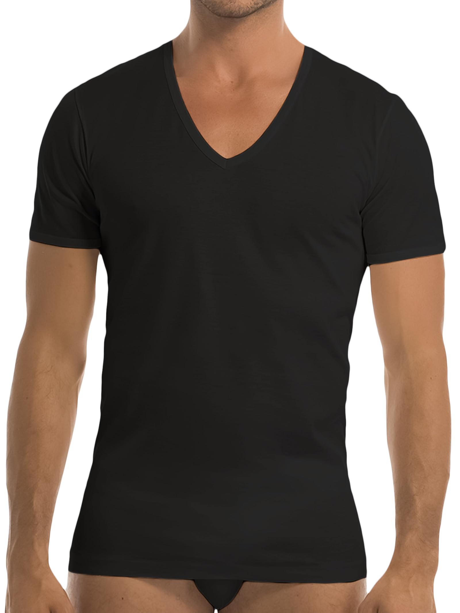 GARDA - 3pz T-Shirt Uomo Mezza Manica Scollo a V in Cotone Filo di Scozia Art. 0036