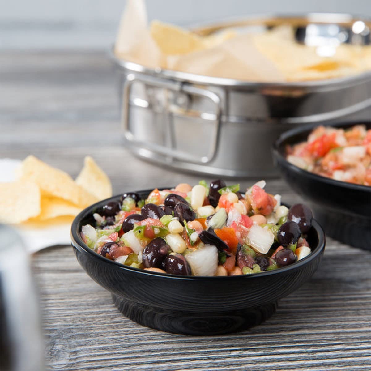 TrueCraftware- Set of 12 Salsa Dish 4-1/2 oz. Melamine Black Color- Perfect for Salsa Guacamole Cheese Condiments Dipping Sauces Mexican Fiesta Serving Side Dish For Chip Dip Guac Pinch Condiments