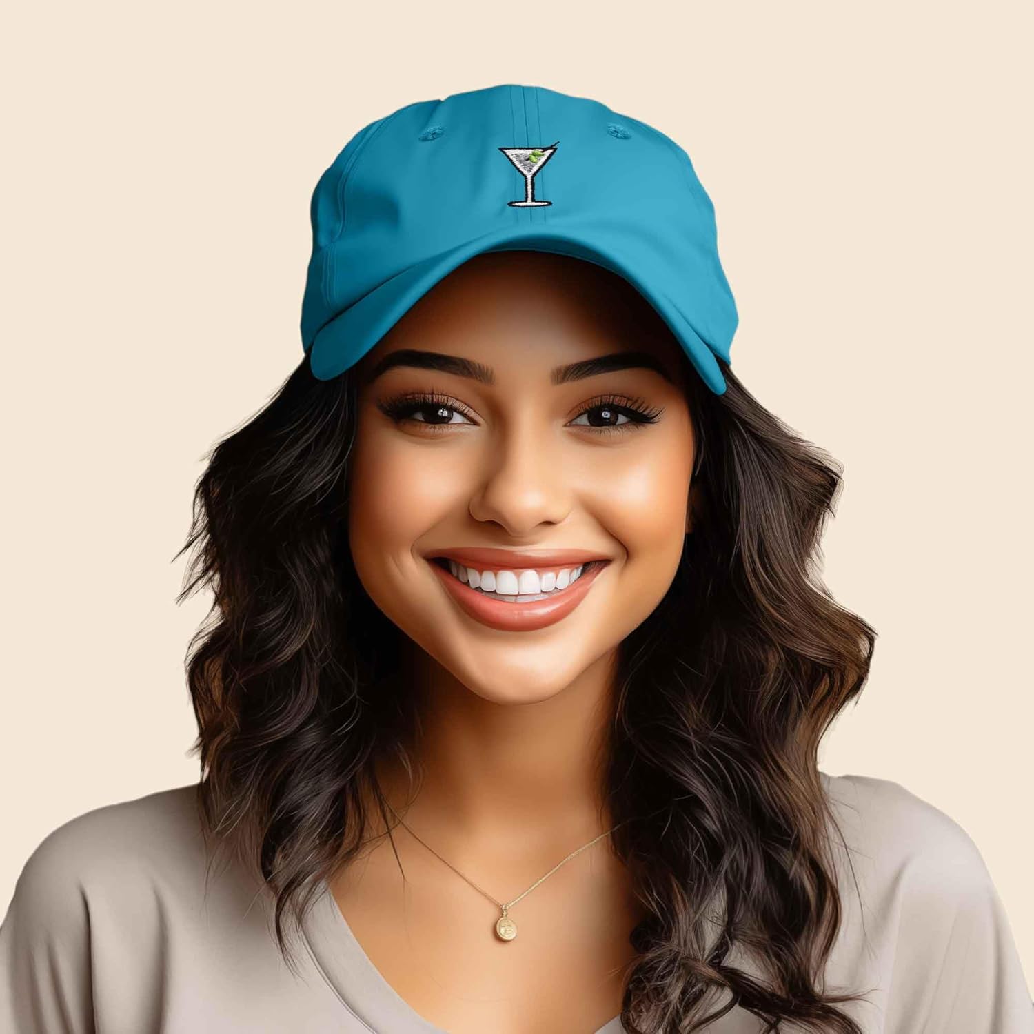 DALIX Martini Embroidered Cap Cotton Baseball Cute Cool Dad Hat Womens