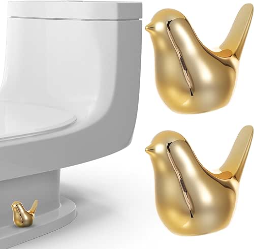 2Pcs Ceramic Toilet Bolt Covers, Gold Bird Replacement Toilet Screw