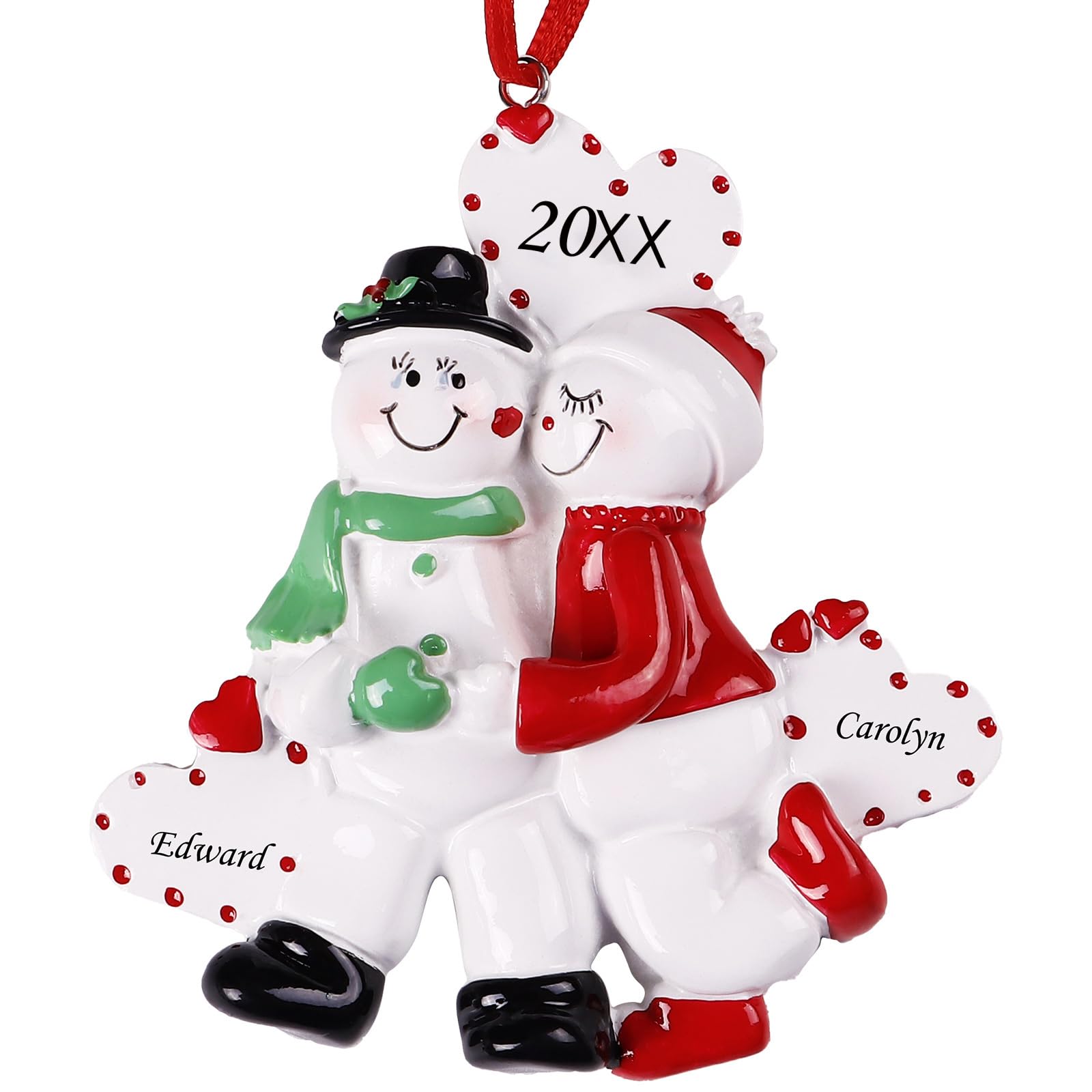 iDIY Personalized Couple Christmas Ornaments 2025 – Custom Resin Christmas Tree Decoration, Customized Names &amp; Year Keepsake Gift for Him &amp; Her, Holiday Ornament for Couple, Newlywed, Anniversary
