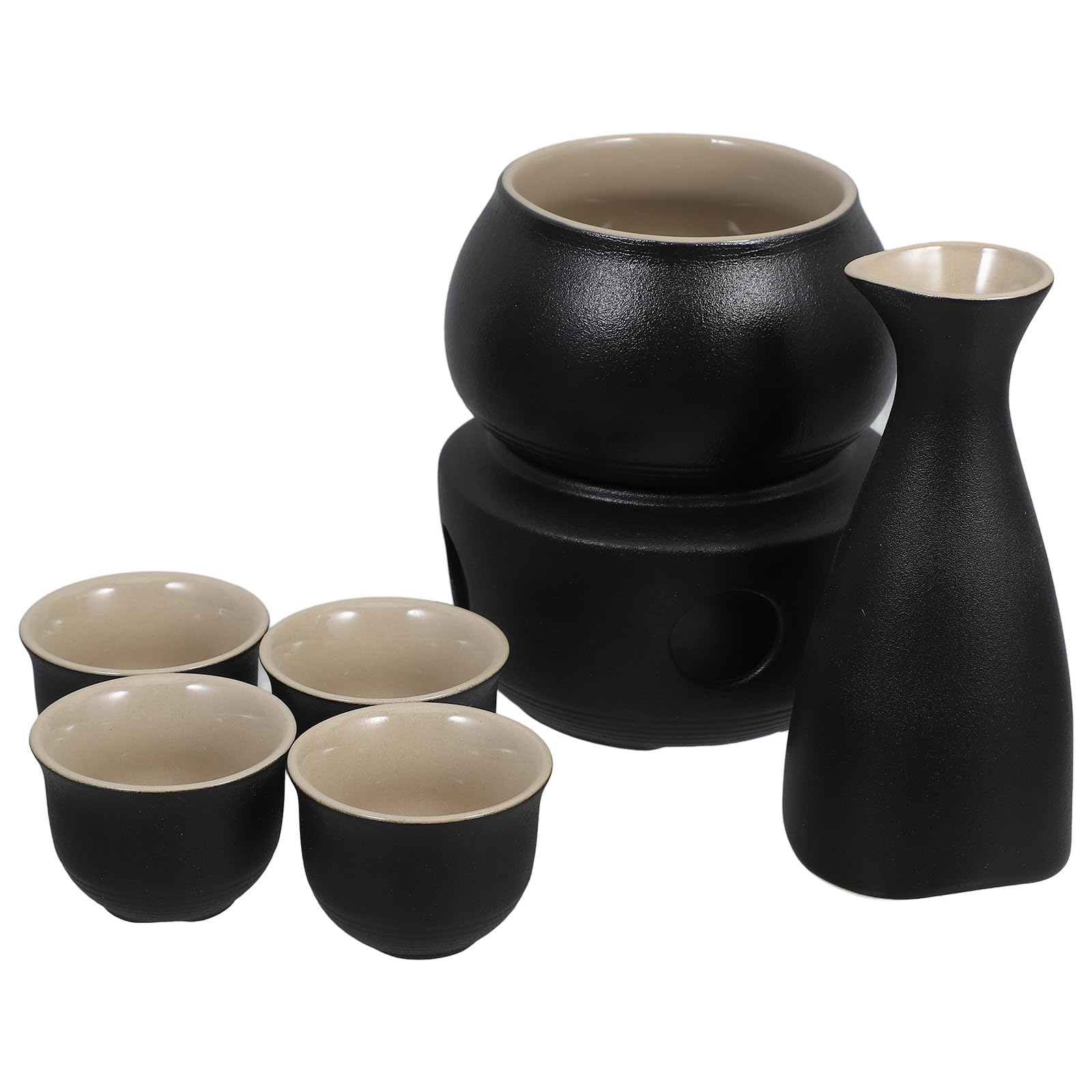 Service à Saké Japonerie Céramique Noire Contre Gouttes Table