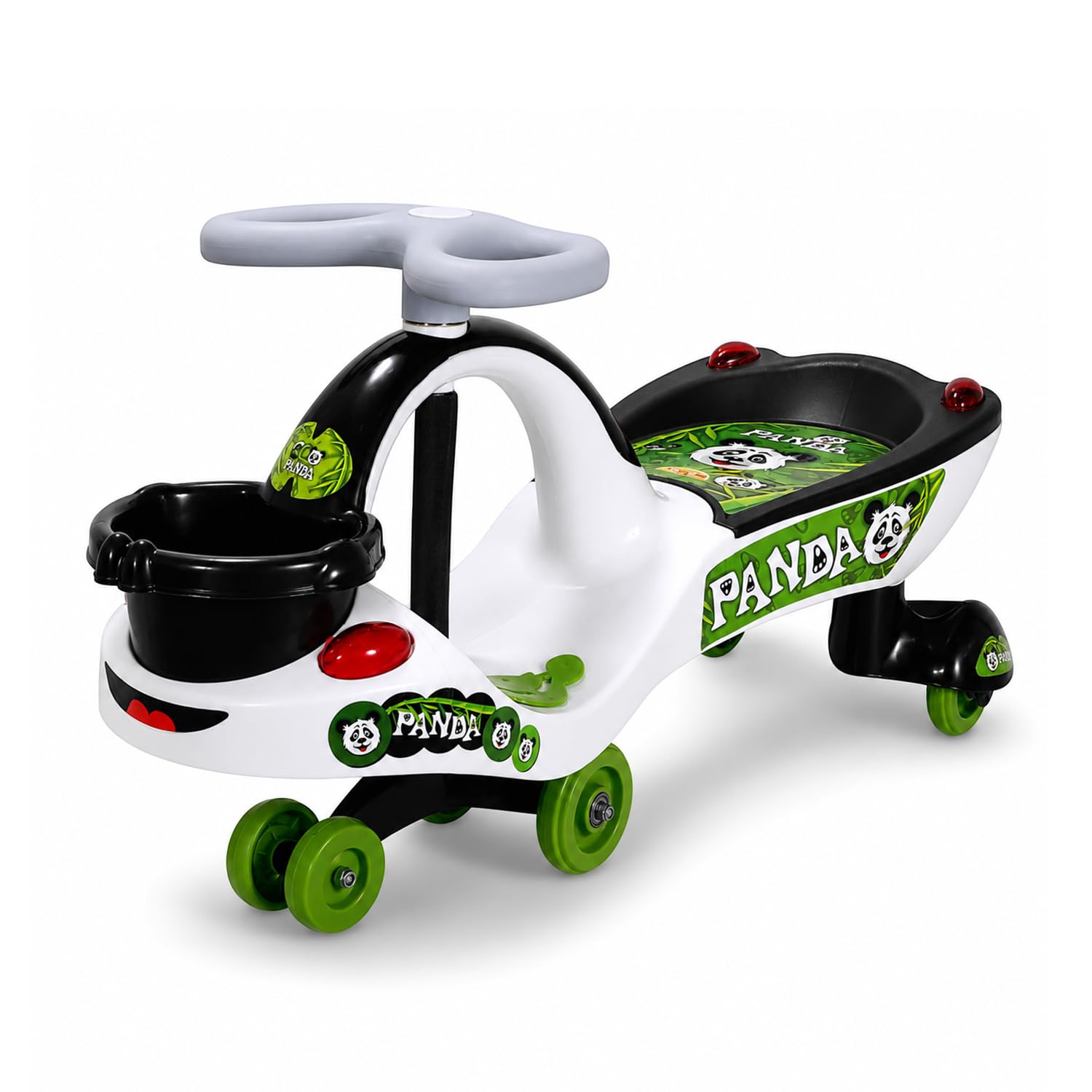 Toyzone Eco Panda Magic Car | Swing car | Kids Toy car | Comfortable Seat | Elegant Design | Twister Ride on | Pedal-Free car | for Kids 3+ Years, Black