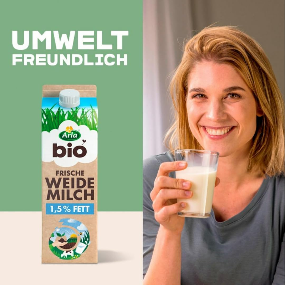 Arla Haltbare Weidemilch 3,8% Fett Kuhmilch Milch 1000 Milliliter X 12 STÜCK