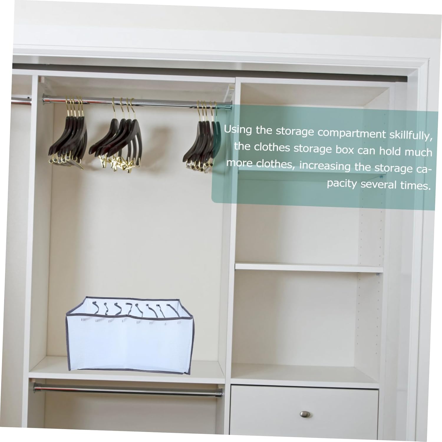 Washable Multi-grids Divider Box Wardrobe Clothes Organizer for Foldable Box Storage Grey-9 Compartment Handbag Separator Sturdy and Practical