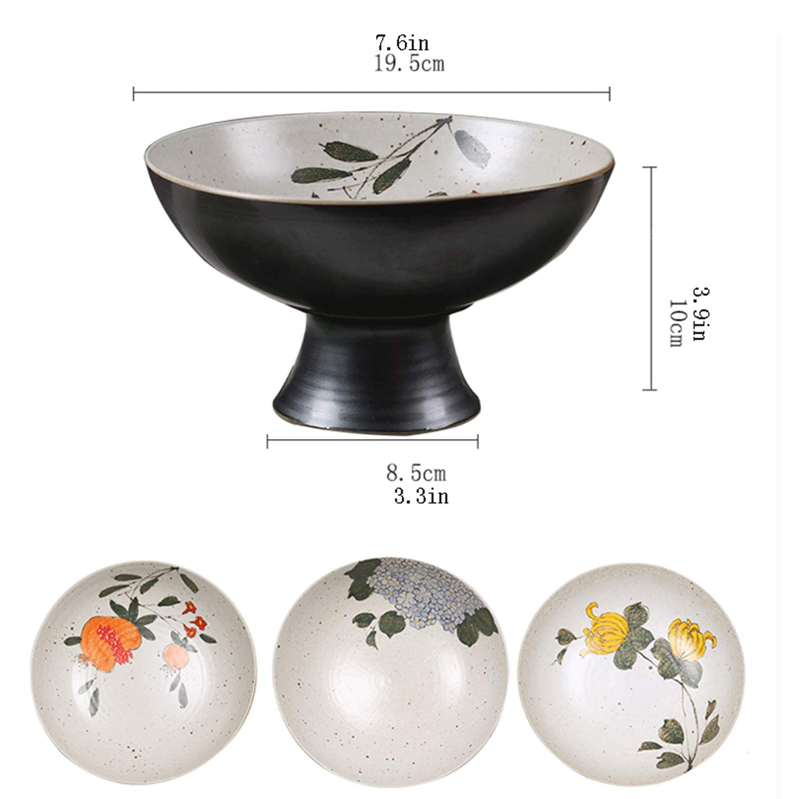 Miska na owoce chińska ręcznie malowana wykwintny wzór miska na owoce ceramiczna miska na owoce - naczynie na cukierki - salaterka - miska środkowa - miska serwisowa - B