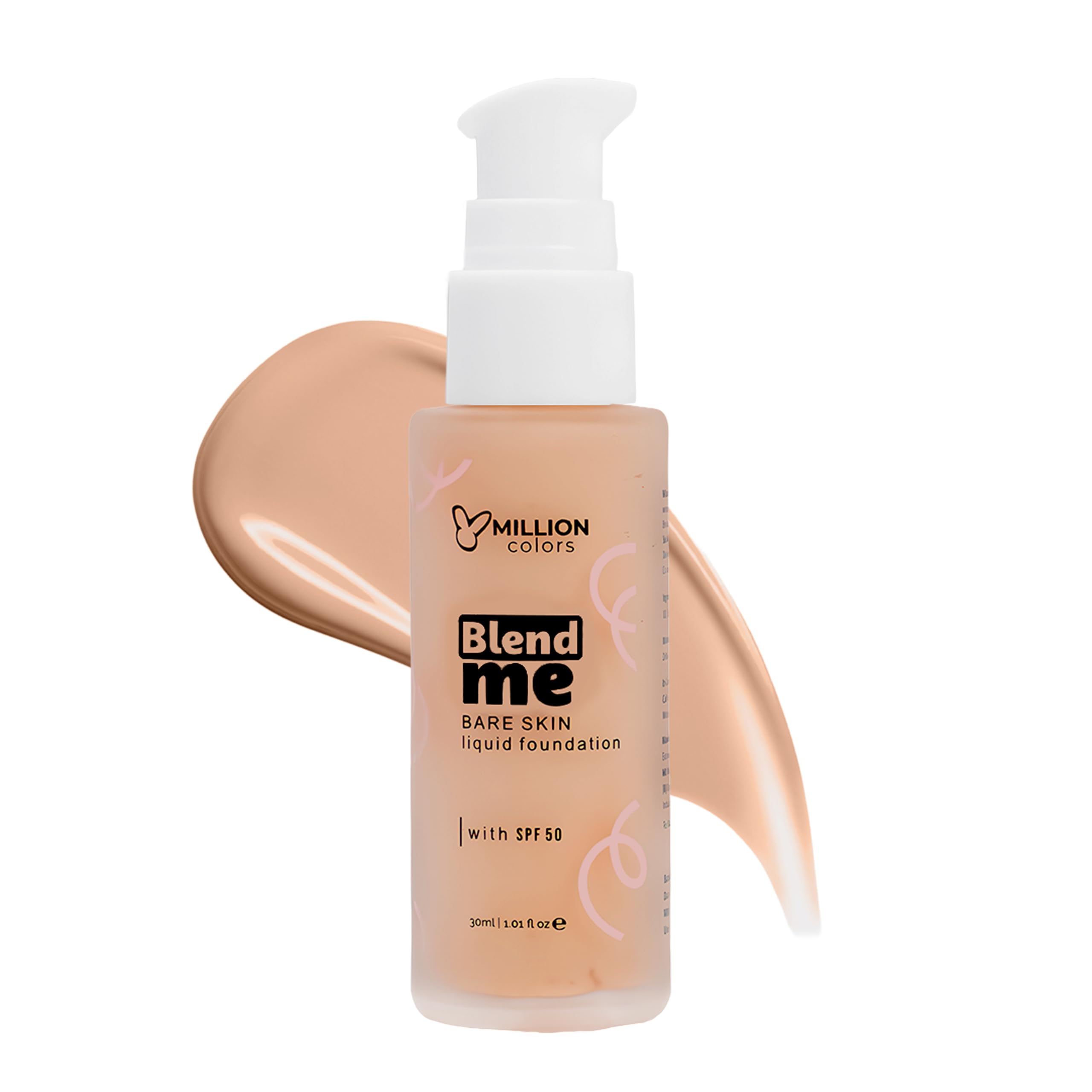 Foundation With SPF 50 for Face Makeup | Liquid Foundation for Oily and Dry Skin | Lightweight Matte Finish | Waterproof Long-Lasting Makeup | All Skin Types | Nude 04, 30ml