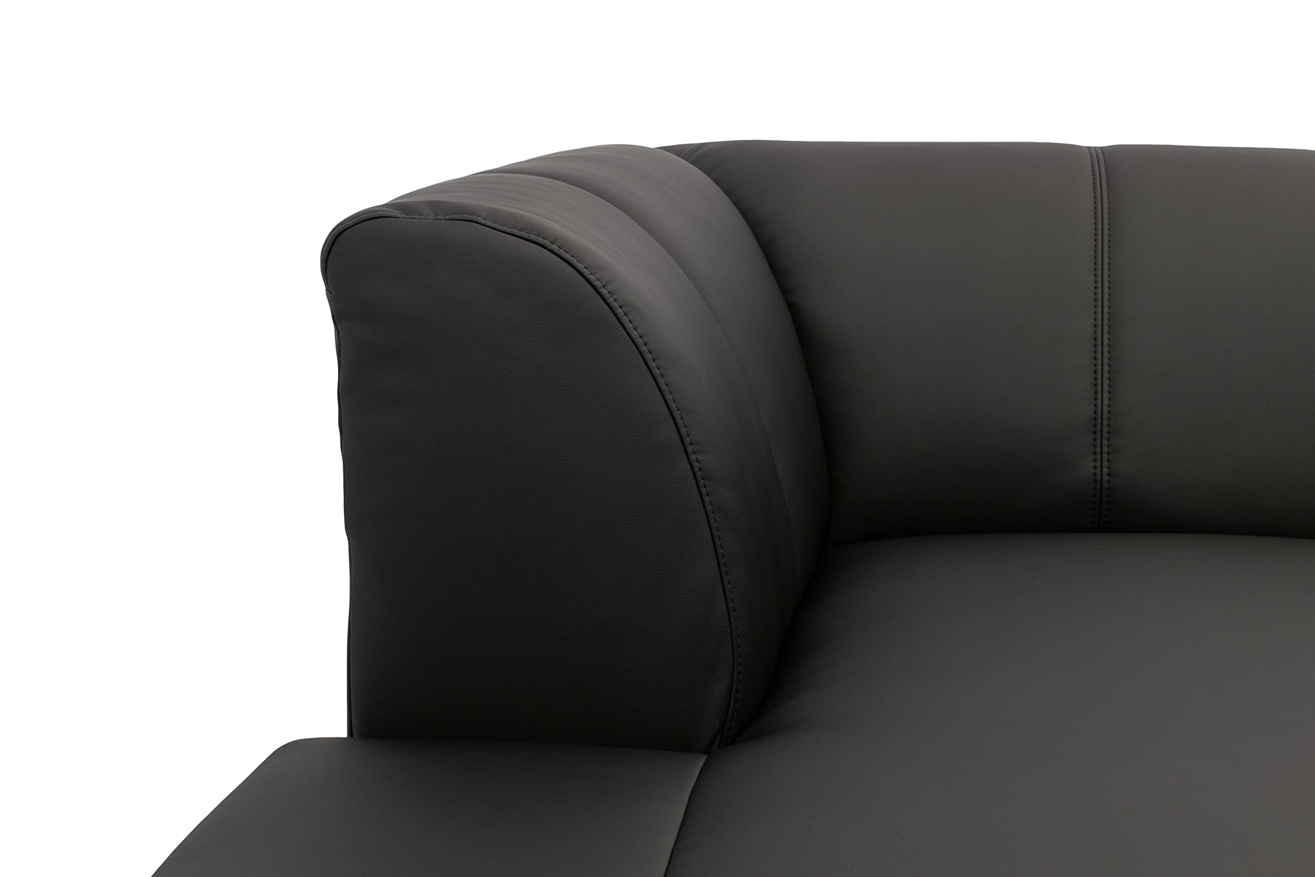 DOMO. collection Wohnlandschaft Star, Sofa in U-Form, Longchair rechts, Couch in Kunstleder, 304 x 150 x 150 cm (BxTxH), schwarz