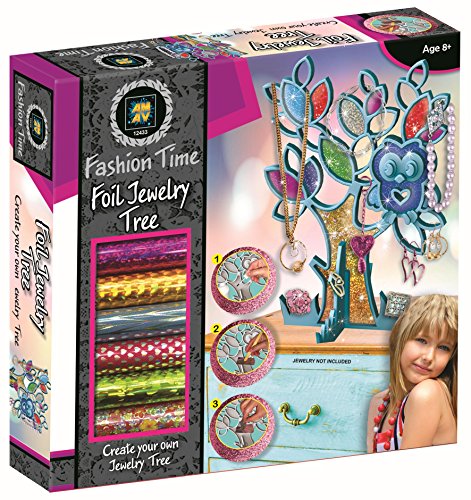 AMAV Foil Jewelry Tree Toy Arts & Crafts for Girls Kids Jewelry Making Kit Bracelet Making Kit Presents for Girls Kids Toys Art Set for Kids Girls Activities Kids Craft Kits Girls Birthday Gift