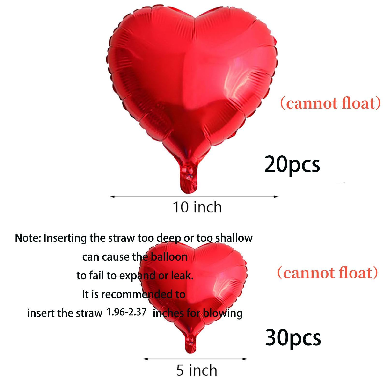 TONIFUL 30Pcs 18 Inch Red Heart Balloons Valentine's Day Heart Shape Foil Mylar Balloons Decoration For Romantic Valentine's Day Wedding Bridal Shower Anniversary Engagement Party Supplies 7 thumbnail image