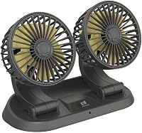 Baceyong 12V Dupla Fejes Autós Ventilátor Szivargyújtó Csatlakozóval - 360° Vízszintes, 180° Függőleges Forgatható, Teherautóba, SUV-ba 1