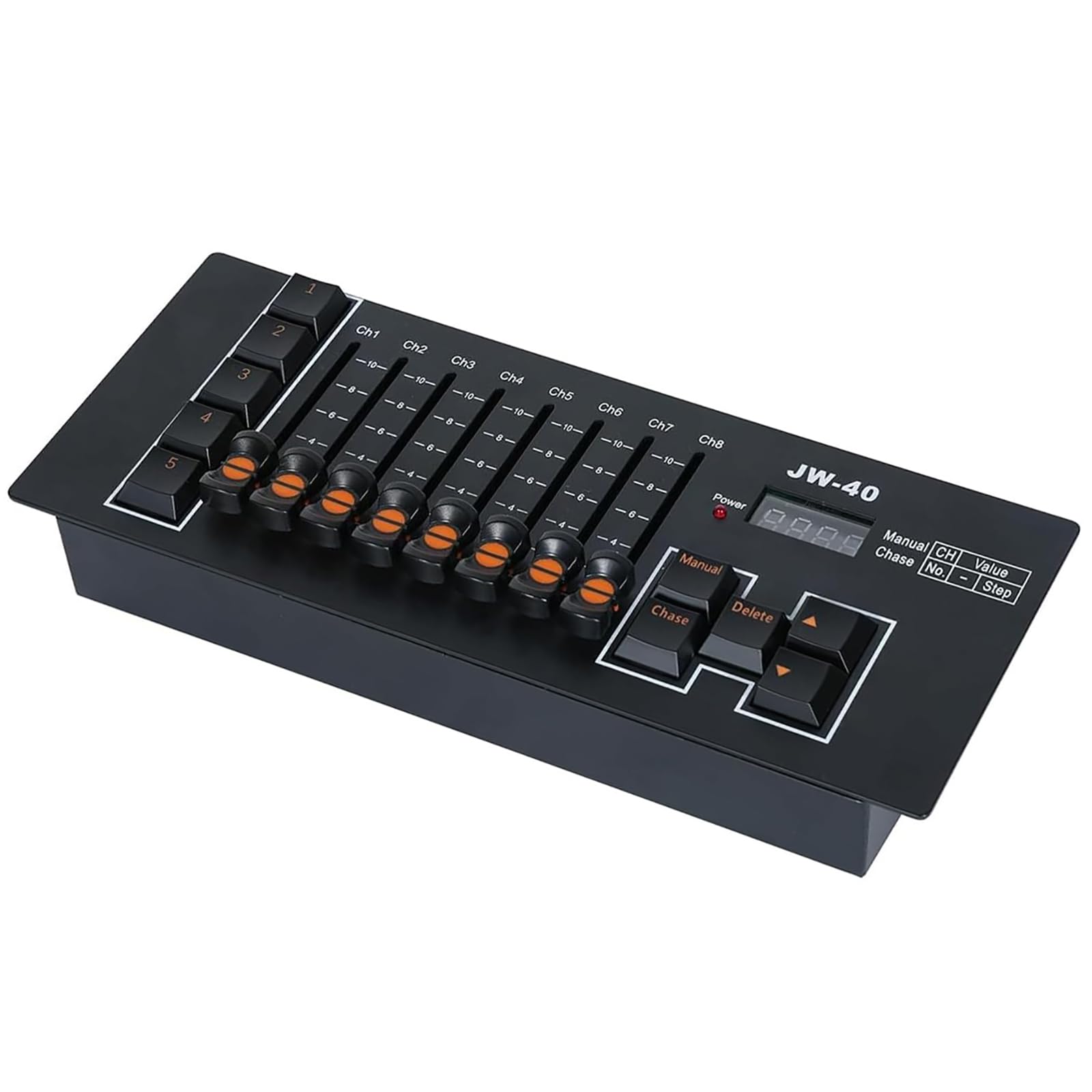 DMX512 Console Programmabili Costruire in Batteria 8 Cursori Canali 5 Effetti 40CH Controllo per Discoteca Evento Matrimonio Ricaricabile Controller Programmabile