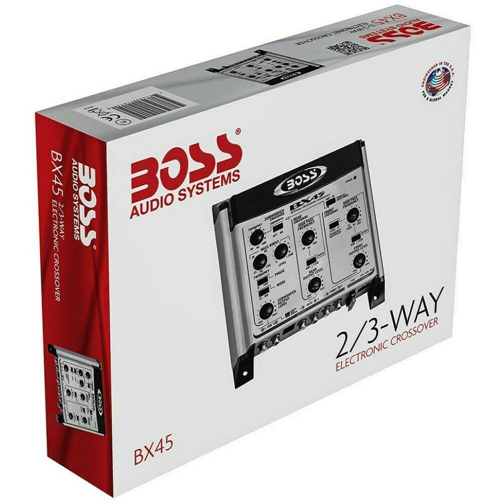 1 crossover compatibile con BOSS AUDIO SYSTEMS BX45 elettronico a 2/3 vie equalizzatore 3 uscite front/rear/subwoofer con controllo remoto subwoofer incluso, 1 pezzo