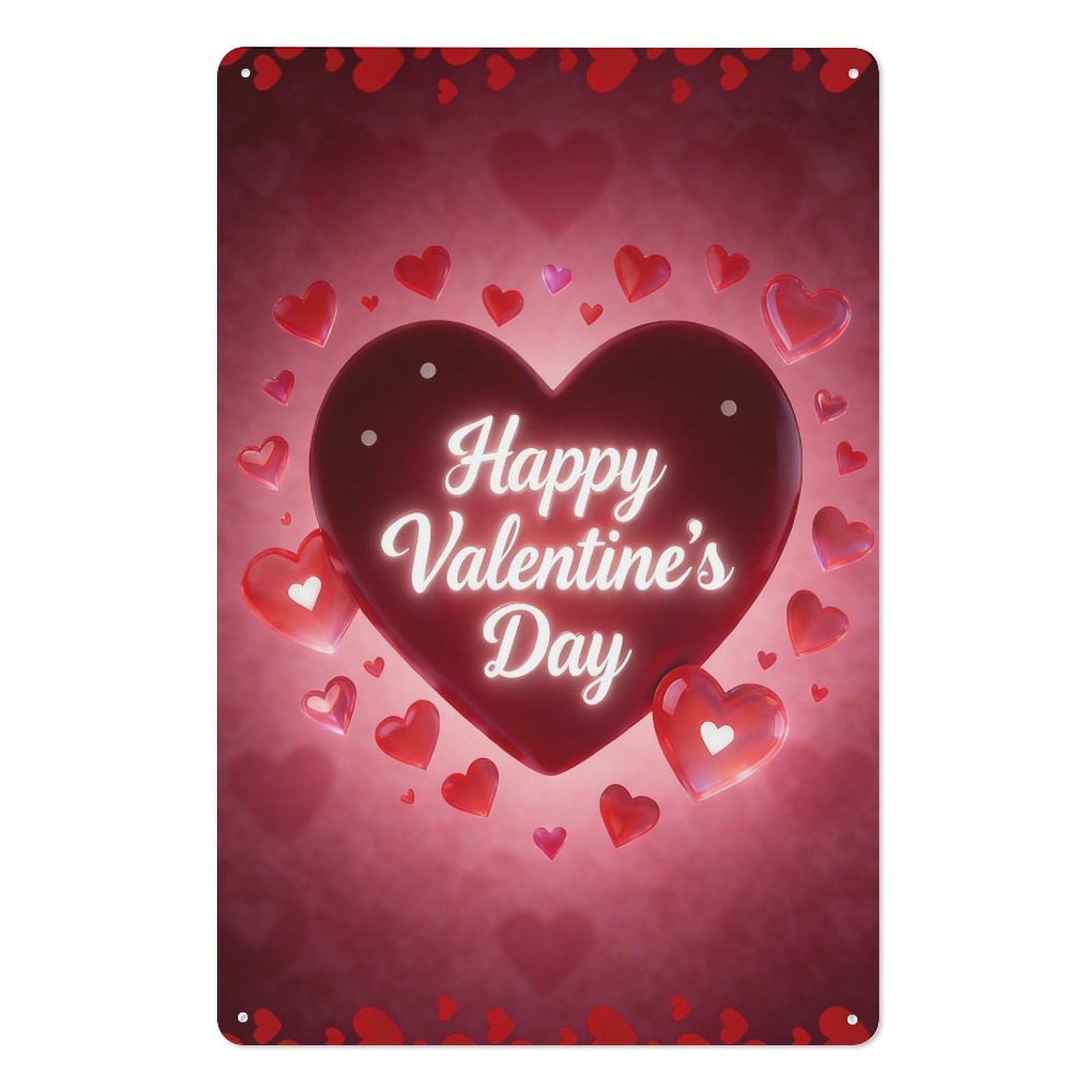 peiyeety Modern Heart Wall Metal Tin Sign 8x12 Inch – Wall Decor Plaque for Home, Entryway, Holiday Celebration