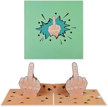 DS. DISTINCTIVE STYLE Middle Finger Birthday Card Pop Up Gag Funny Middle Finger Gifts Annoying Pranks for Adults