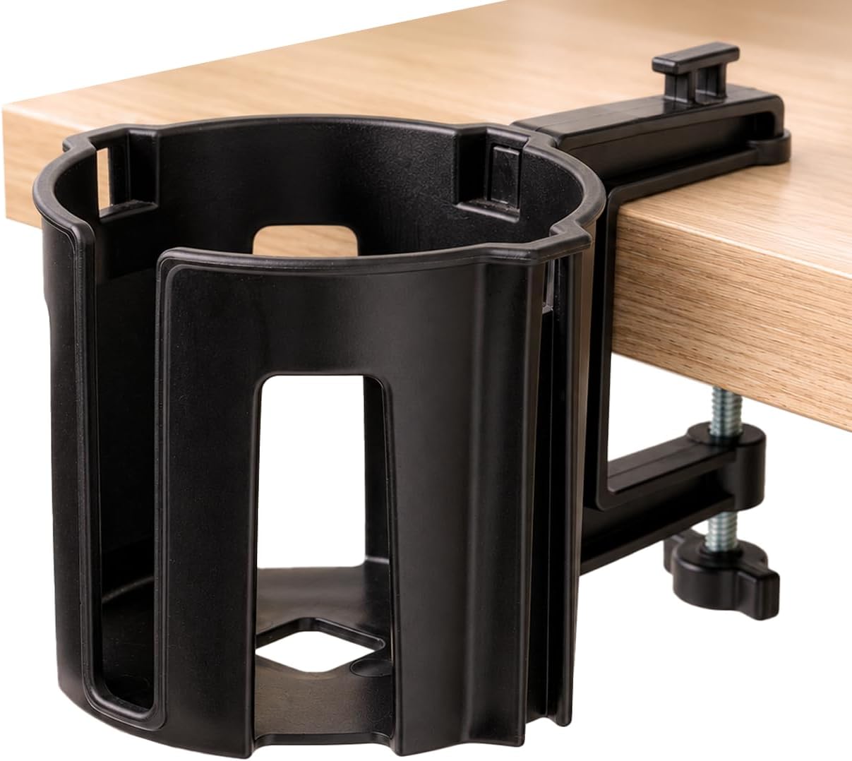 Original Large Desk Cup Holder Clamp, Heavy Duty Plastic Drink Holder