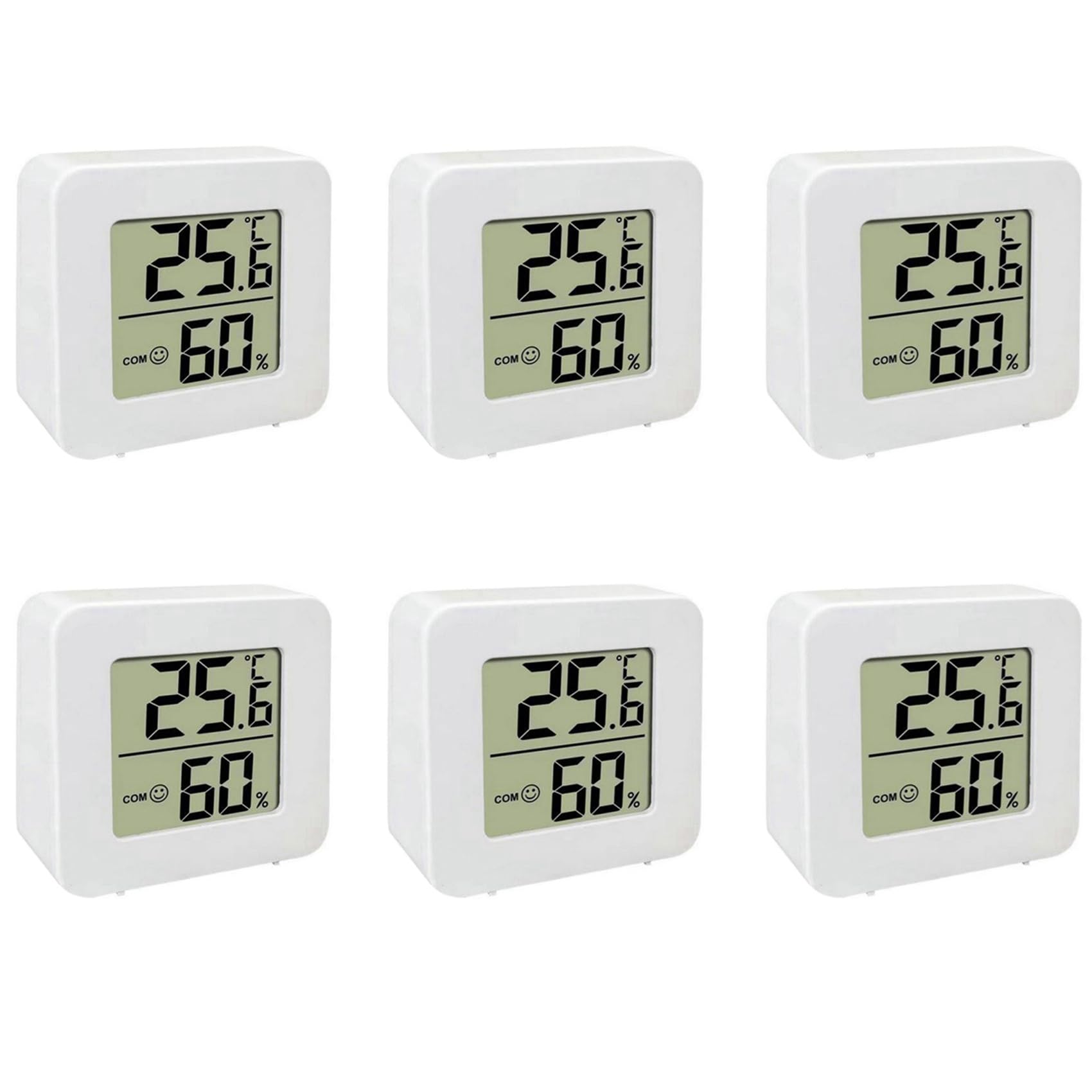 Jnchdghwa As Shown 6X Mini Indoor Thermometer Lcd Digital Temperature Room Hygrometer Gauge Sensor Humidity Meter Home