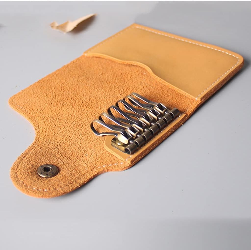 Key Holder Wallet Card 2-in-1 Mini Unisex Key Case Wallet(Black)