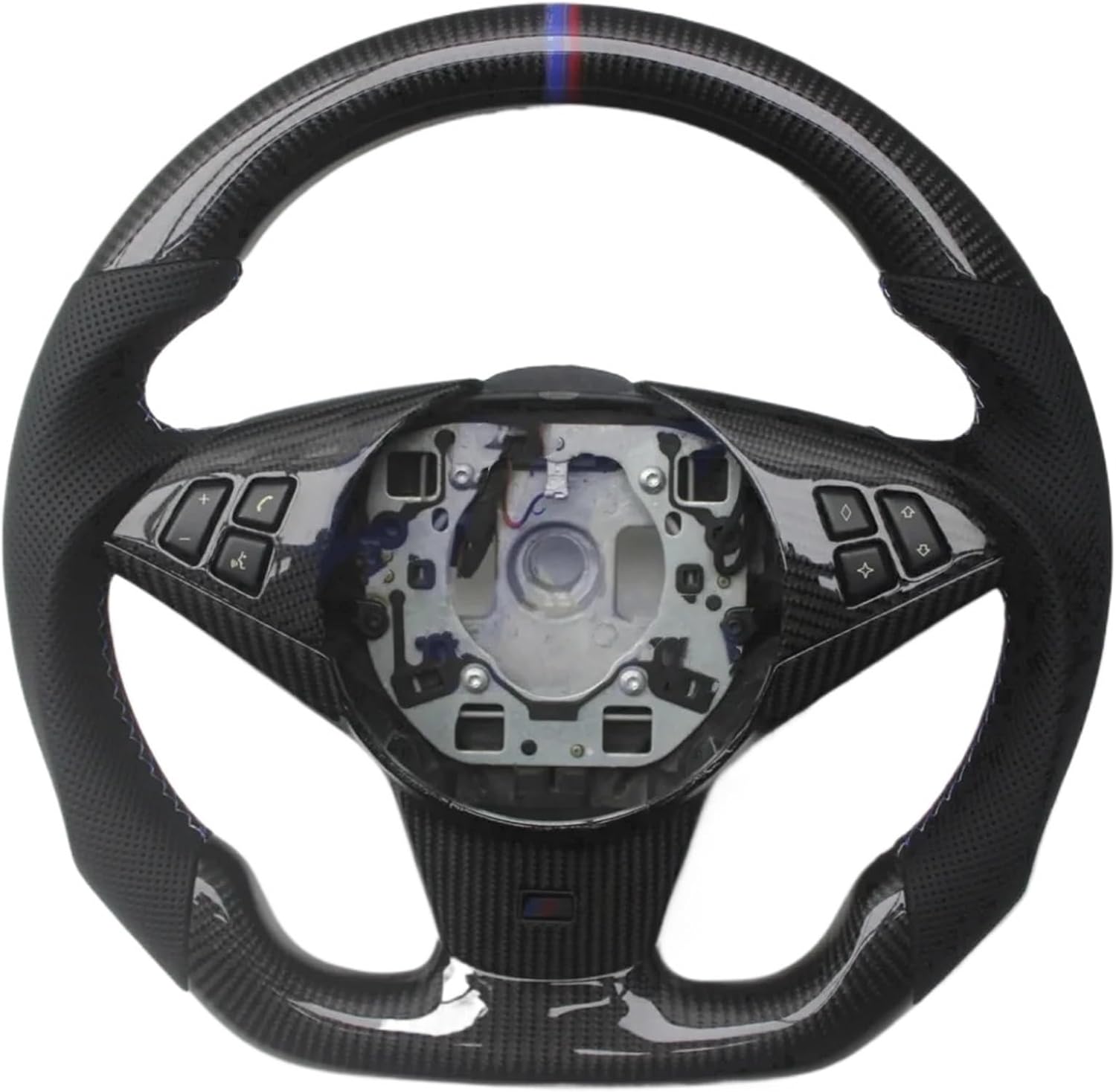 Replacement For BMW E60 E61 M5 E63 E64 M6 Leather Carbon Fiber Steering Wheel 2003-2010 Car Accessories(Style A)