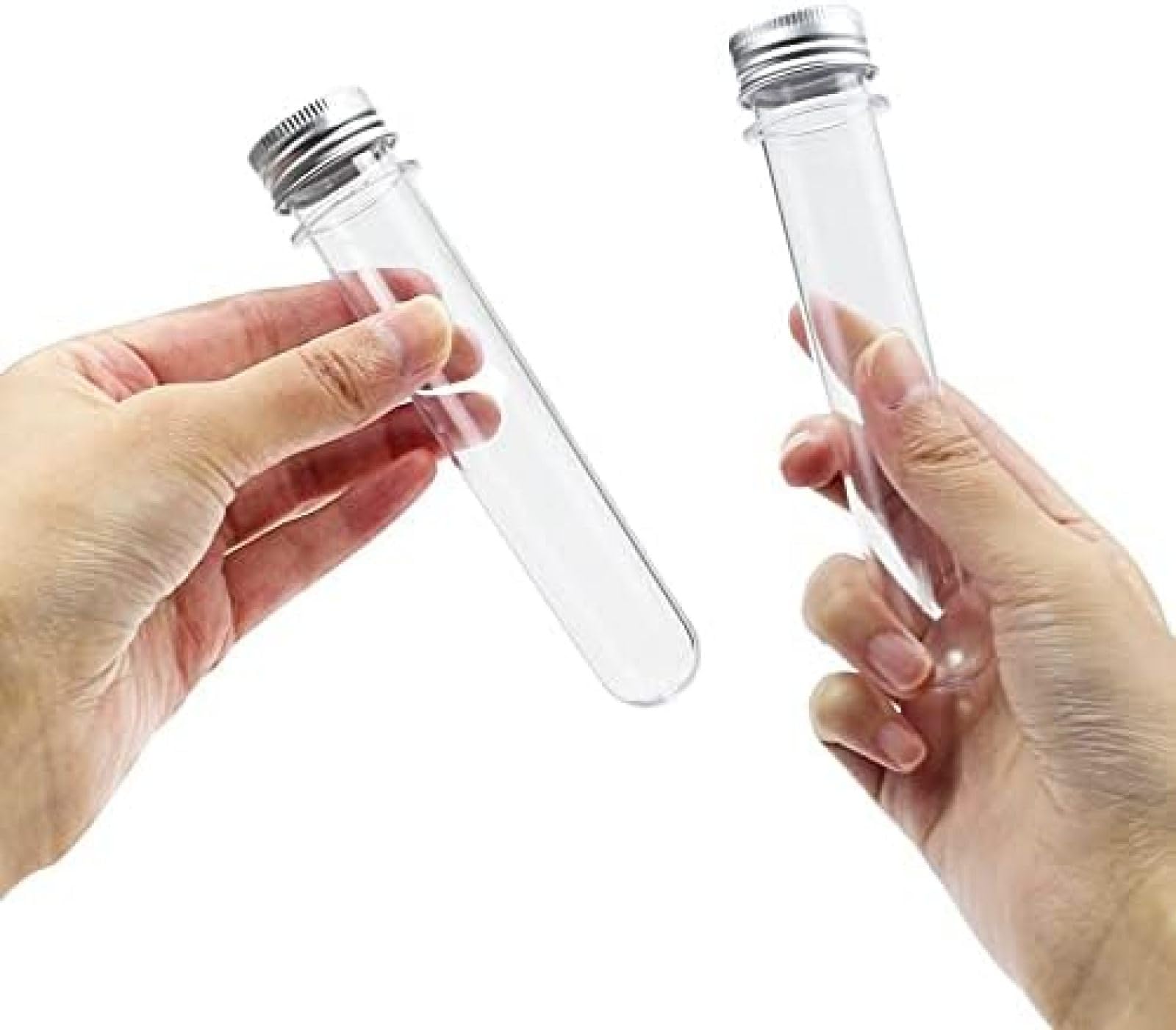 Provette in plastica 25 Pezzi 30ml Provette in plastica Trasparenti eccellenti con Tappo in Alluminio Bottiglie Materiale Scolastico Attrezzature da Laboratorio Provette in plastica da 25x11