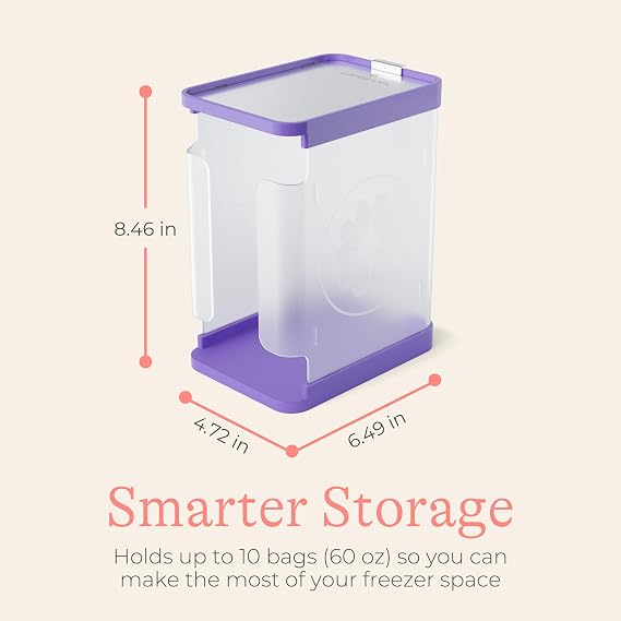 Lansinoh Breastmilk Storage Container with Quick-Freeze Tray | Stores up to 10 Breast Milk Bags, Made Without BPA/BPS, Includes 5 Milk Bags