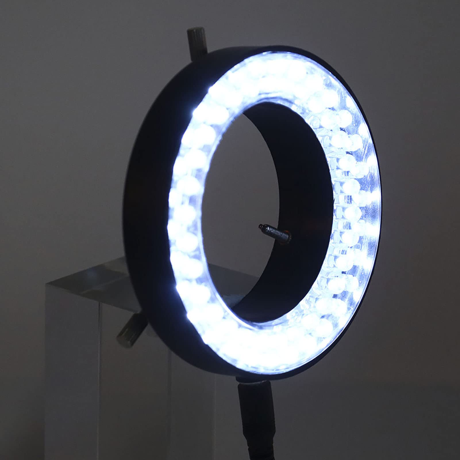 Airshi Microscopio a Luce Anulare LED per Riparazione Gioielli, Plastica, 2x Magnificazione, Alimentato a Cavo