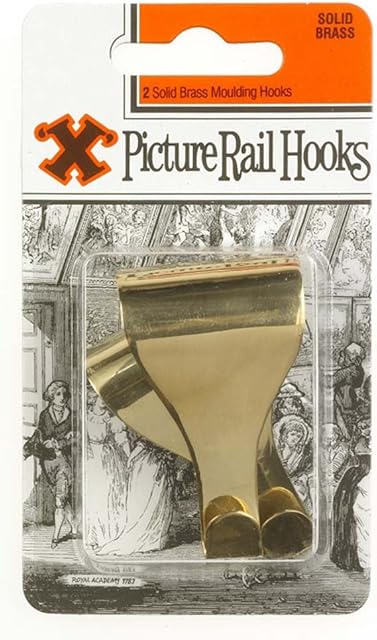 X 2-Solid Brass Picture Rail Hook