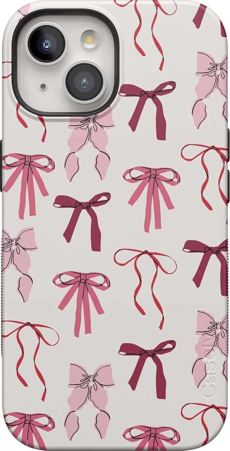 Casely iPhone 15 Case | Lover Girlie | Pink Bows | Bold Protective Design | Compatible with MagSafe