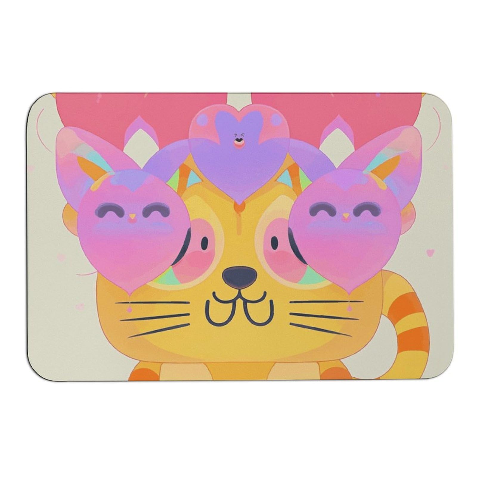 Tapis absorbant l'eau pour sol sec et sécurisé antidérapant motif chaton 60x40cm