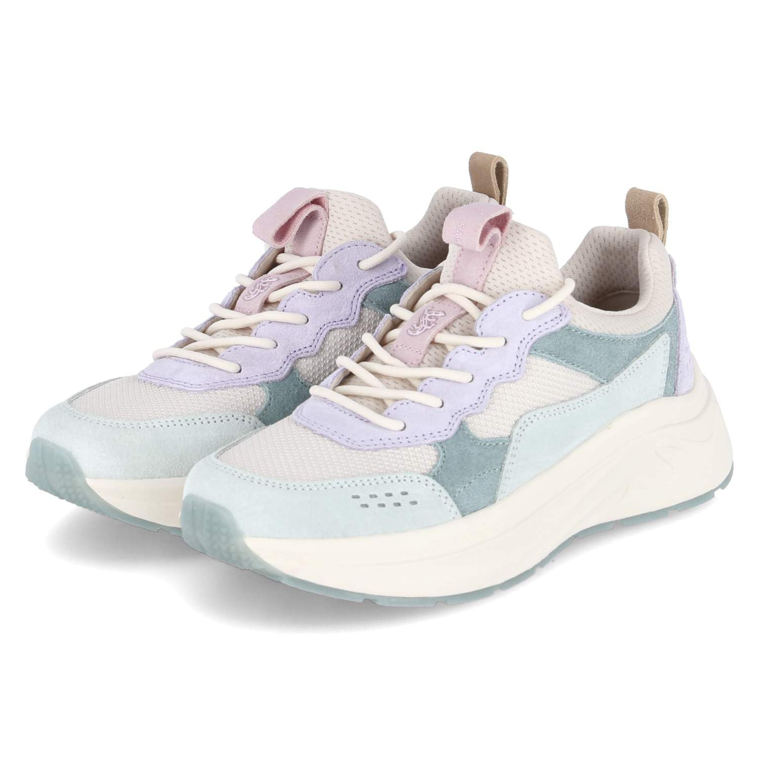 Salamander Damskie buty typu sneakers HILDEN beżowe kolorowe skóra i tkanina