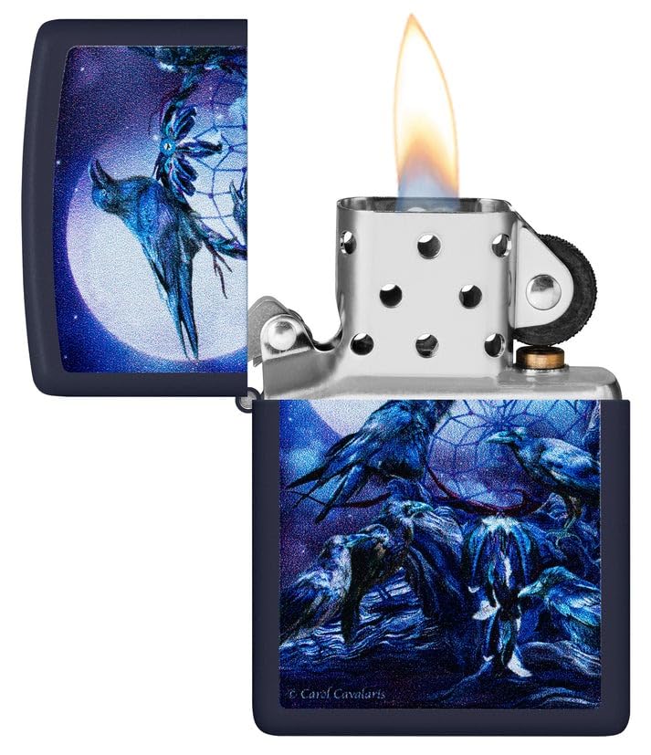 Encendedor Zippo personalizado con grabado - Azul marino mate miniatura 3