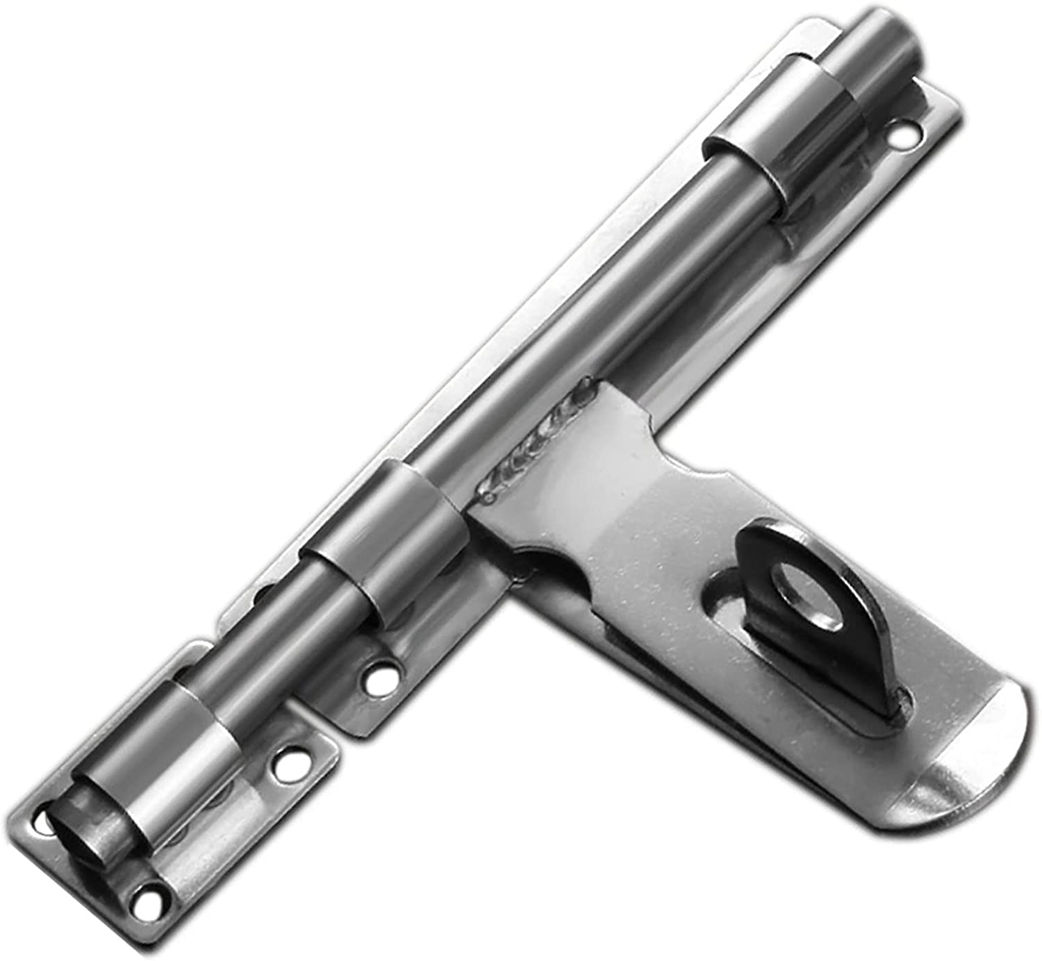Cerradura deslizante for cerradura de puerta portátil, perno de barril deslizante de acero inoxidable engrosado, pestillo deslizante de puerta resistente con orificio for candado, pestillo d
