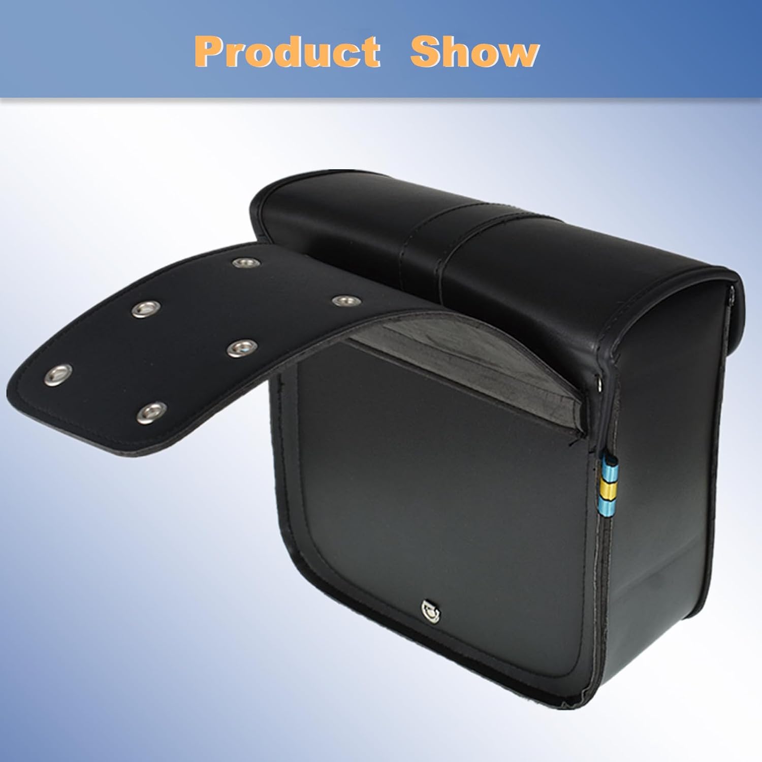 waltyotur Motorcycle PU Leather Right Left Side Saddle Bags Universal Saddlebag Luggage Bag Storage Replacement for Suzuki Sportster 883 Dyna Black