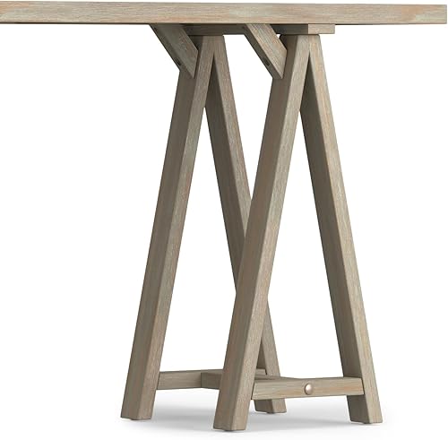 Miniatura 118 de SIMPLIHOME Sawhorse - Mesita de noche de madera maciza de 24 pulgadas de ancho, moderna, industrial, color gris envejecido, para sala de estar y