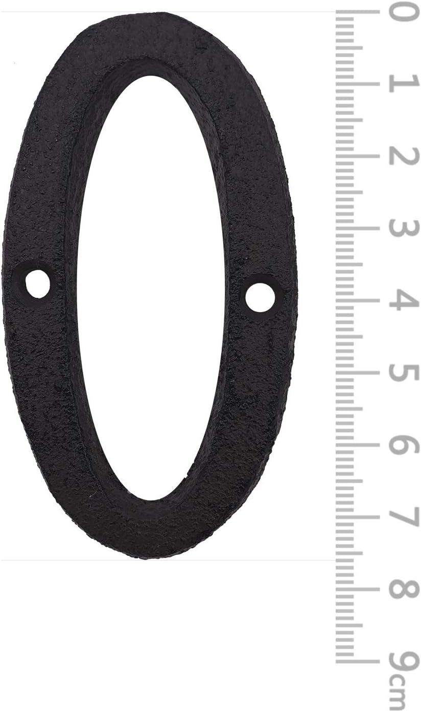 BetLight House Numbers- 3 Inch Innovative Wrought Iron Numbers- Vintage Nail on Die Cast Mailbox Numbers/Number 0