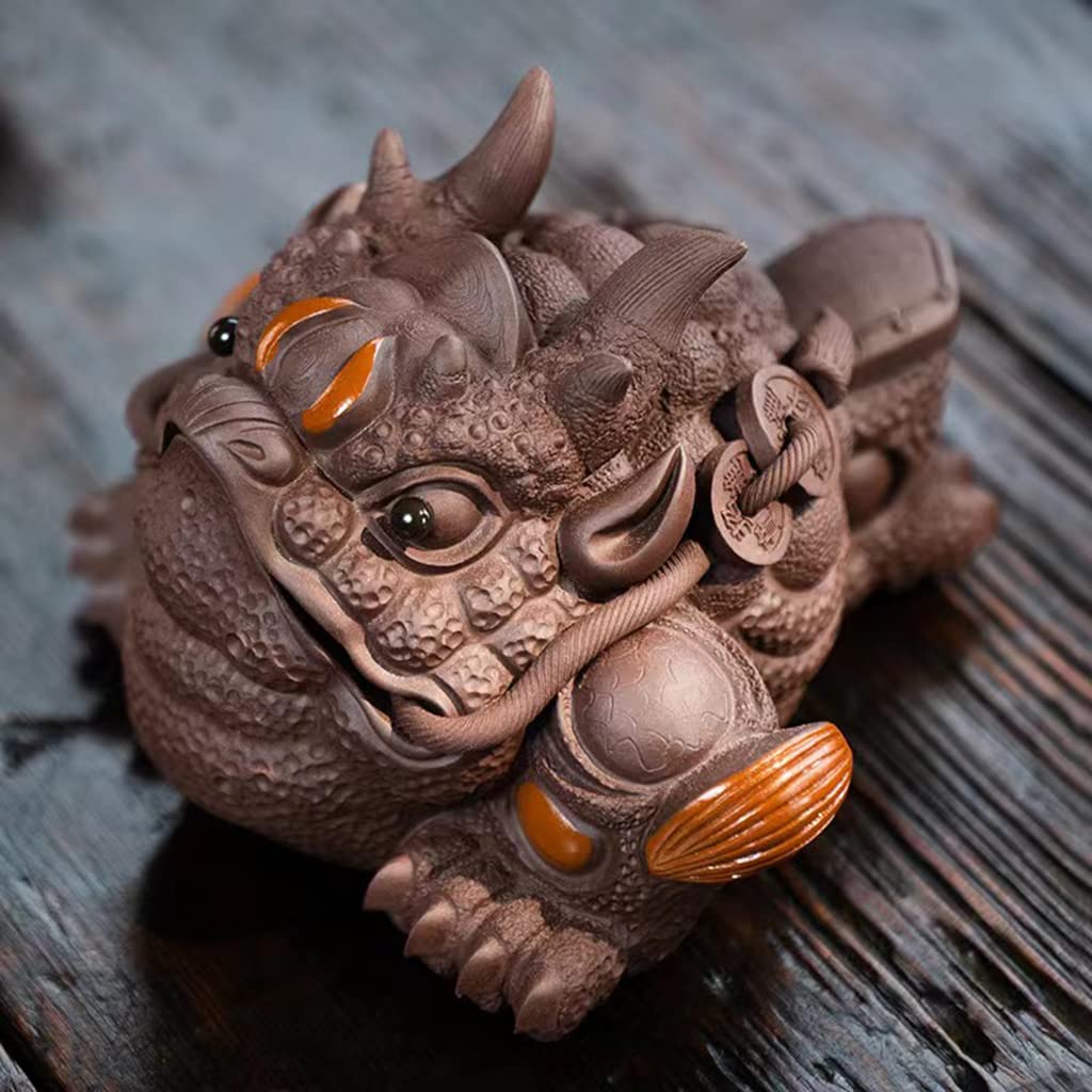 Amazon.co.jp: 将軍 龍角 金蟾 銭蛙 三足 置物 オブジェ 動物