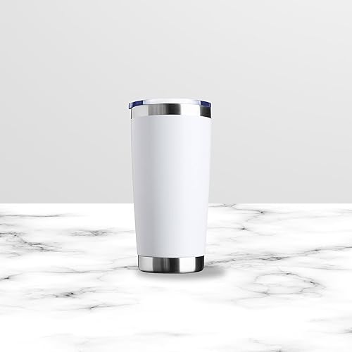 Miniatura 8 de Vasos de vacío de doble pared de acero inoxidable de 20 onzas, vaso de viaje, taza de café térmica con tapa (rojo)