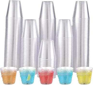 JOLLY CHEF 500 Pack 2 oz Disposable Plastic Shot Glasses, Mini Shot Cups