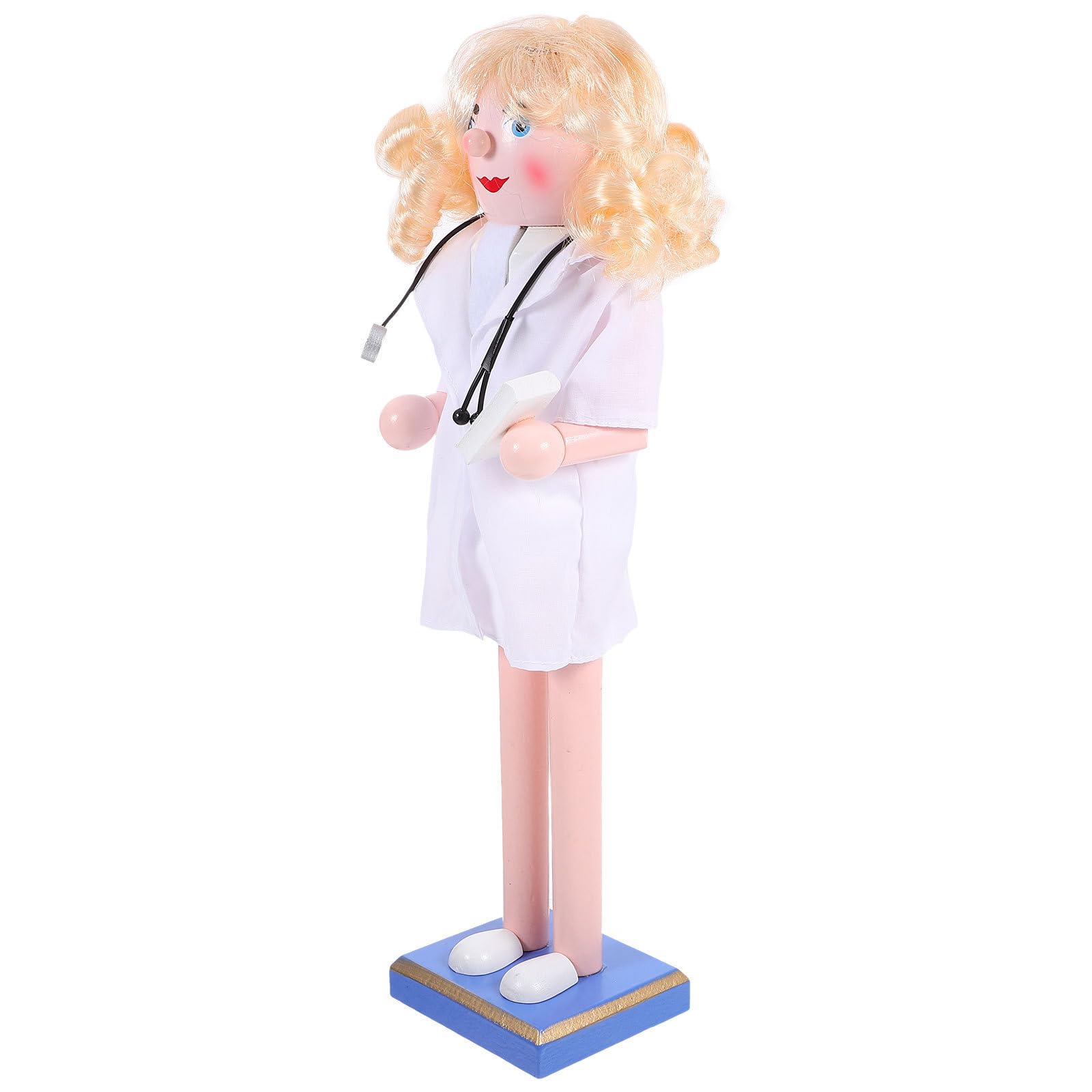 Casse-Noisette SHINEOFI en Bois Blanc - Statuette Festive de 38 Cm