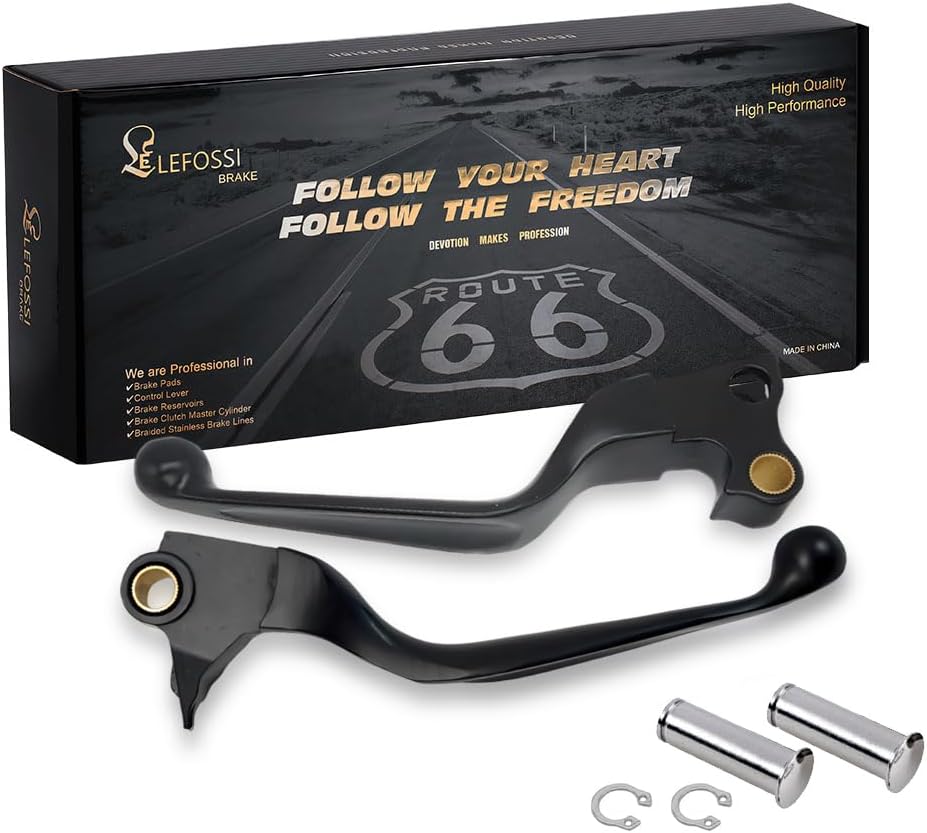 Premium Aluminum Motorcycle Brake & Clutch Lever Compatiable with Harley Dyna Softail Fat Boy Low Rider Super Glide Wide Glide Breakout - Enhanced Control Safety Corrosion-Resistant Black