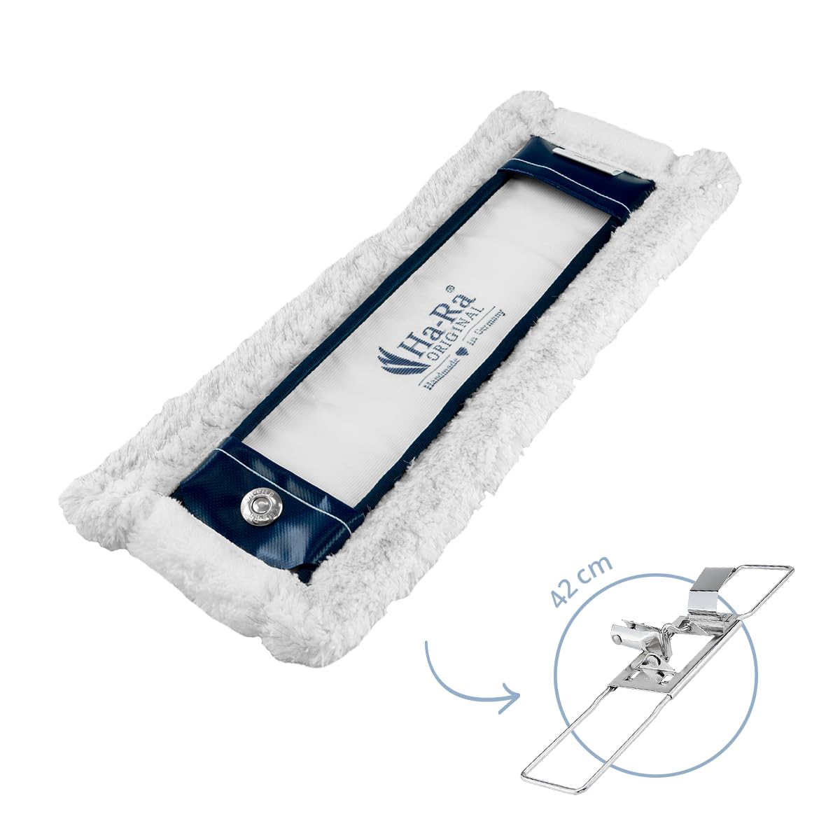 Ha-Ra Paño de limpieza para suelos Nano Gold Soft 42 cm, duradero para limpieza de suelos y paredes, funda para fregona de microfibra de poliéster 100%, fuerte limpieza y absorbente